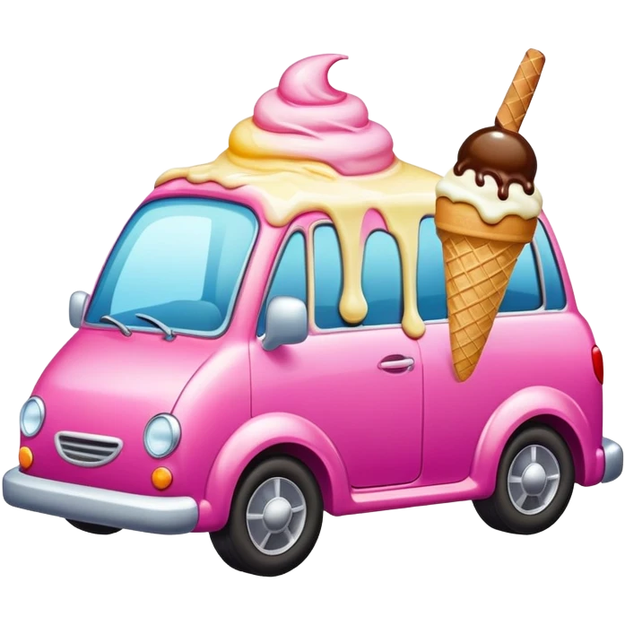 a car eat ice cream  emoji