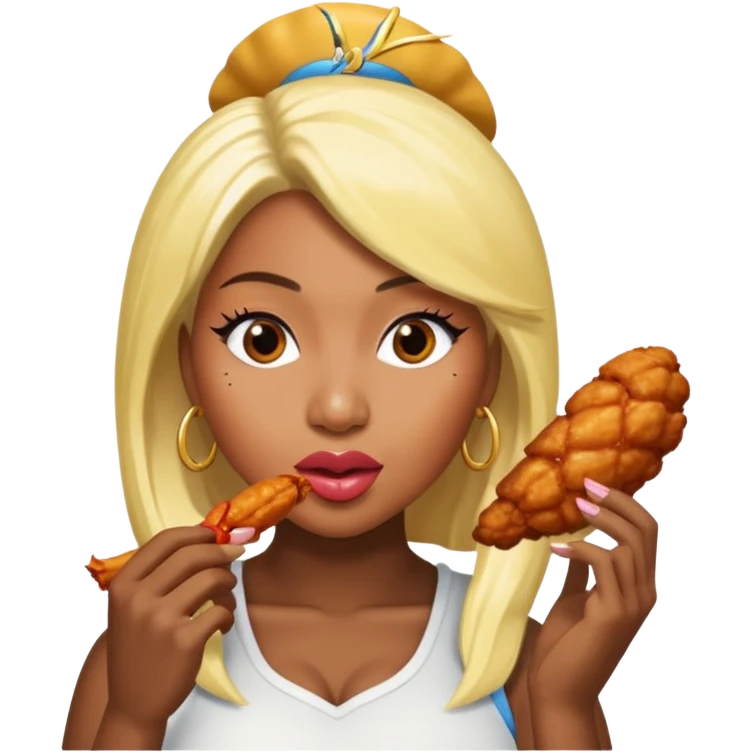 Nicki Minaj eating a chicken wing  emoji