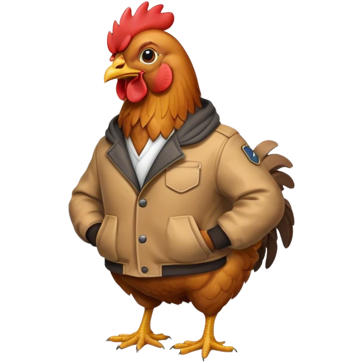 Chicken wear a jacket emoji