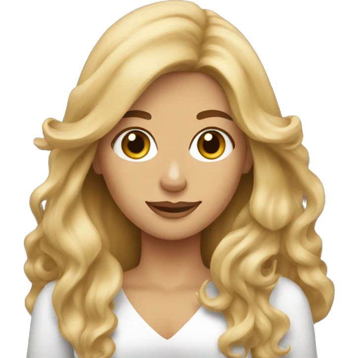 Long hair Blonde women holding a brown cockapoo emoji