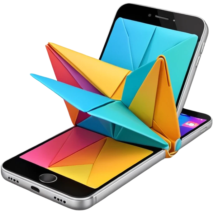 Un smartphone qui se plie comme un origami emoji