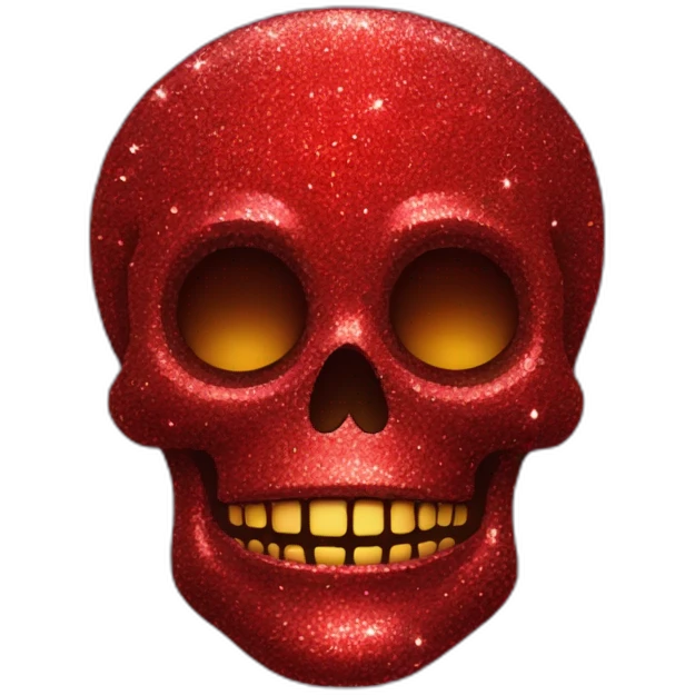 Red glitter skull emoji