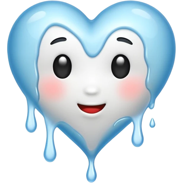 white heart melting (no face) emoji