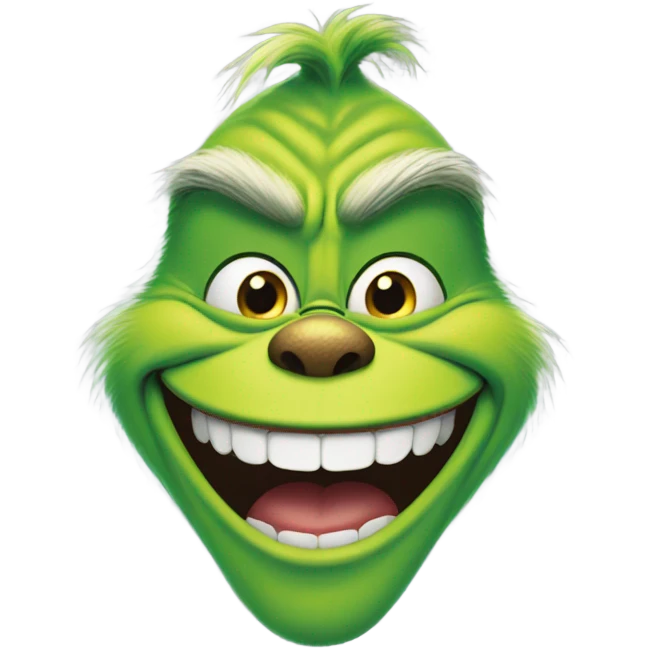 The grinch with a big smile emoji