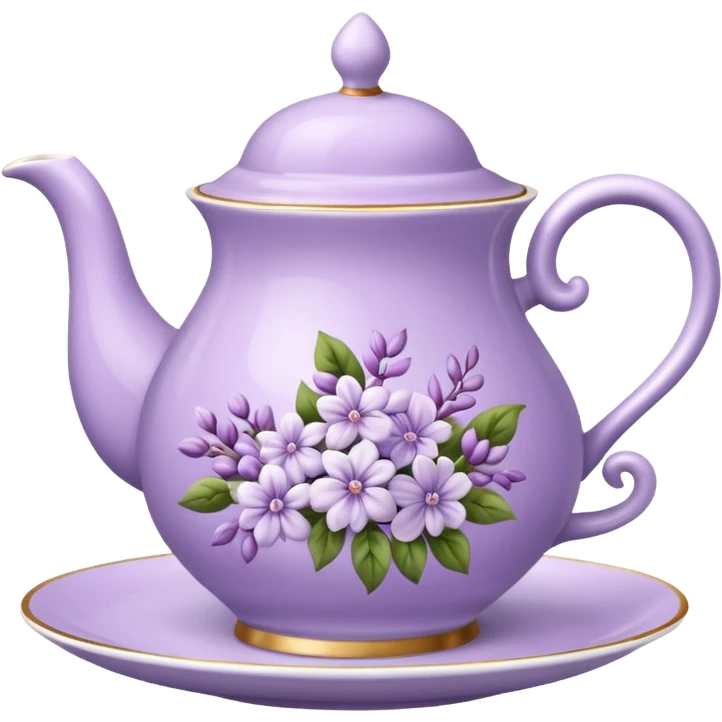 porcelain tea lilac floral  emoji