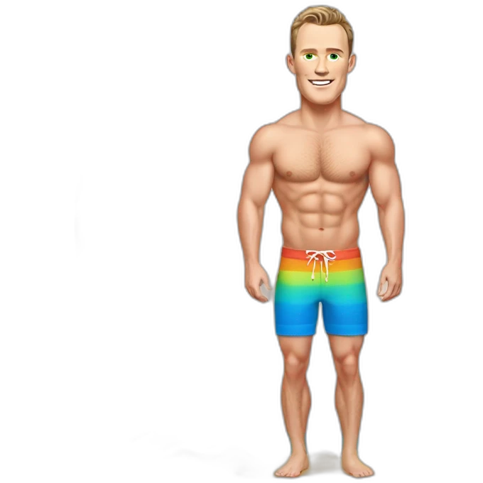 Jonathan Toews as a beach body; rainbow theme emoji