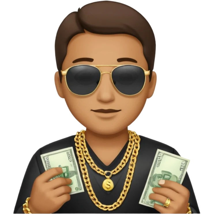Knight gold chain sunglasses money emoji