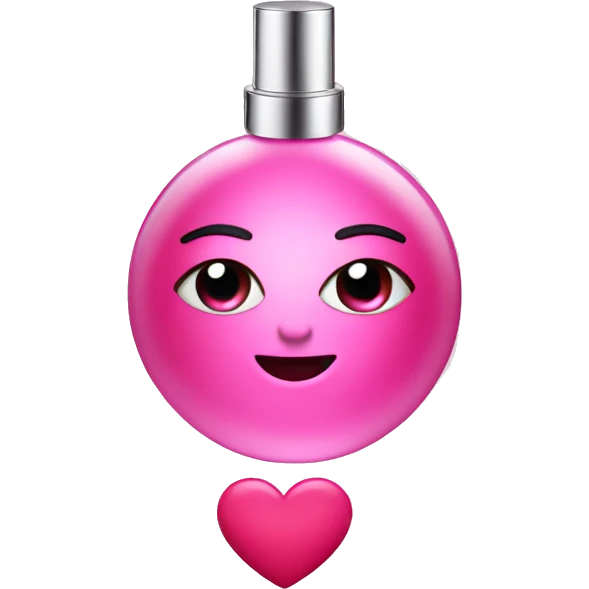 pink perfume with heart eyes emoji