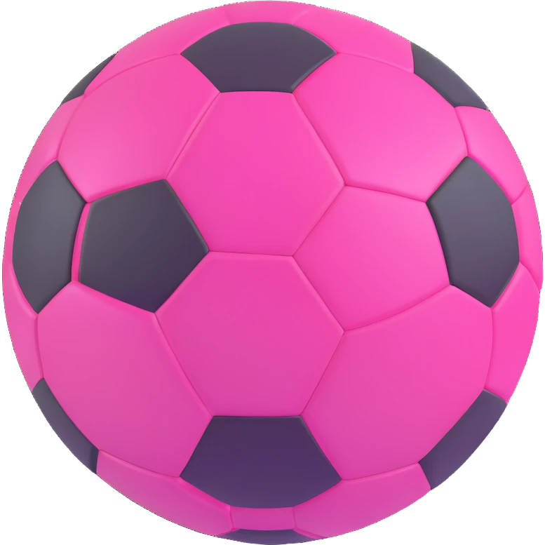 A pink and shining football emoji