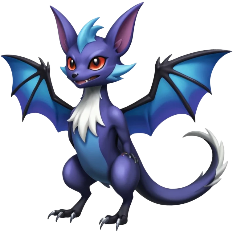 Shiny Noibat-Noivern-Mightyena-Silvally-Fakémon-hybrid-creature (full body)  emoji