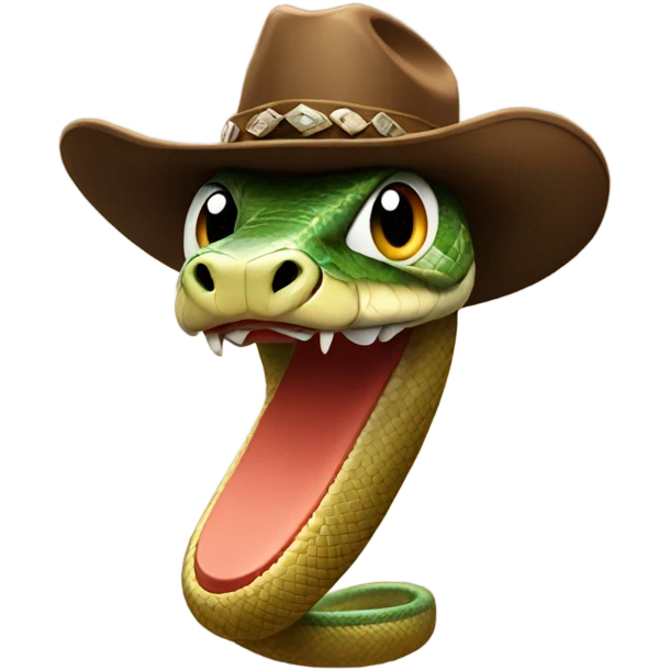 Snake wearing a cowboy hat emoji
