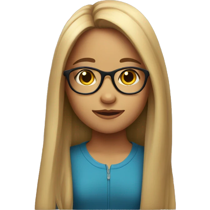 girl with long hair glasses emoji