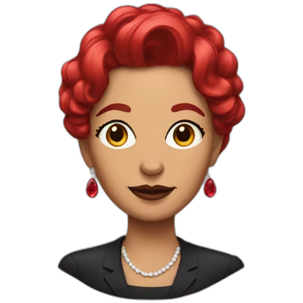 woman politician with ruby hair emoji