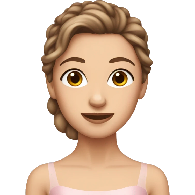 caucasian ballerina with brown hair emoji
