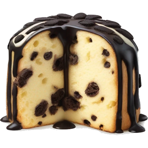 Oreo panettone, white chocolate drip emoji