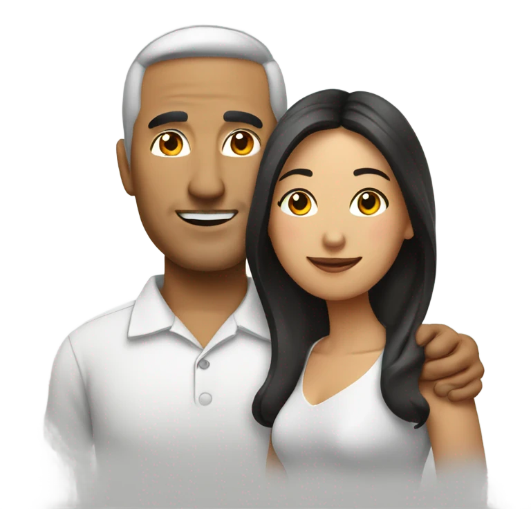 Latin man with asian wife emoji