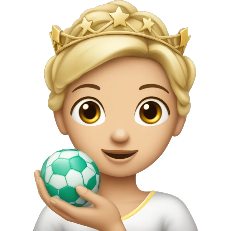 Ein Mädchen mit einer Krone und einem Ball in der Hand  emoji