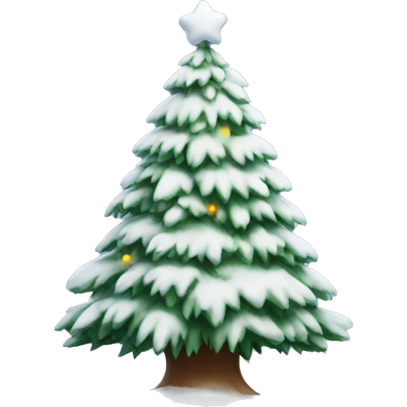 snowy christmas tree  emoji