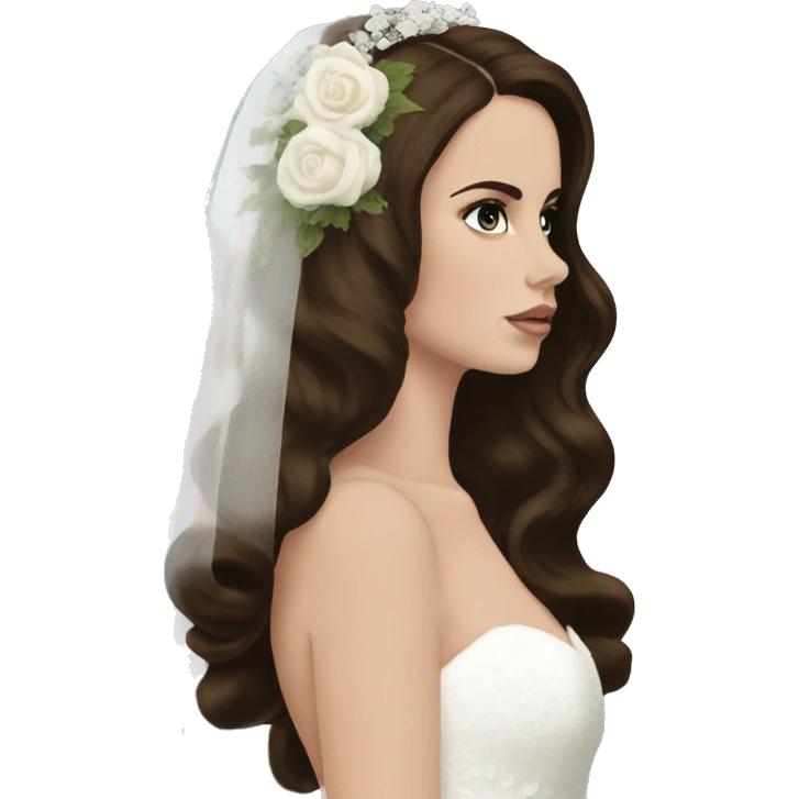 Lana del Rey side profile bride sad  emoji