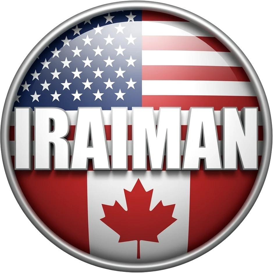 Add the logo for ironman events and the us and Canadian flag emoji