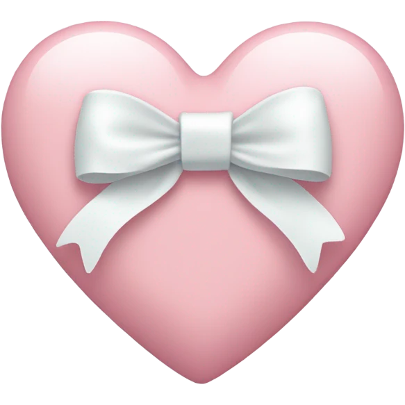 Pastel pink heart with white bow emoji