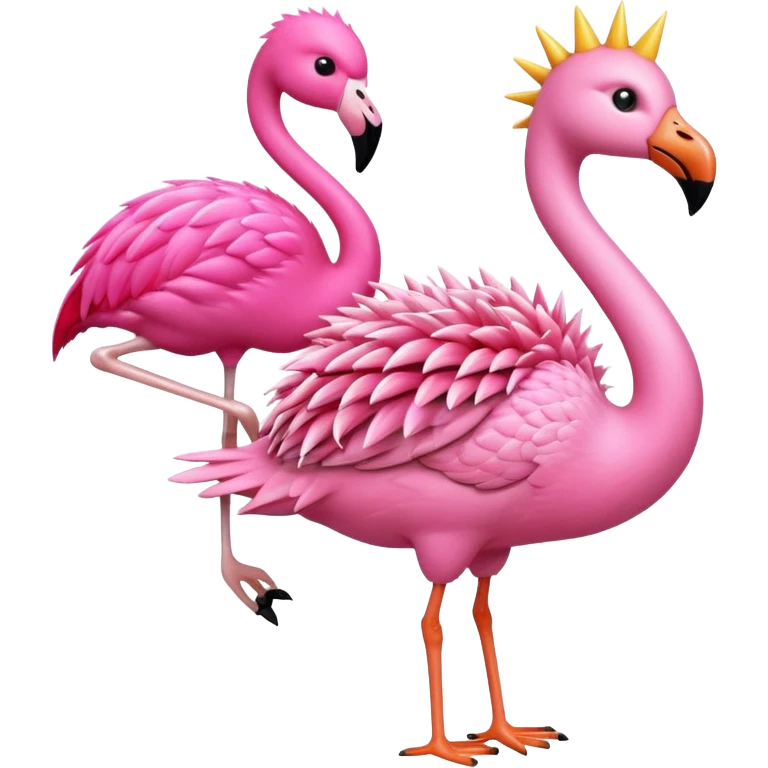An hedgeog that rides a flamingo emoji