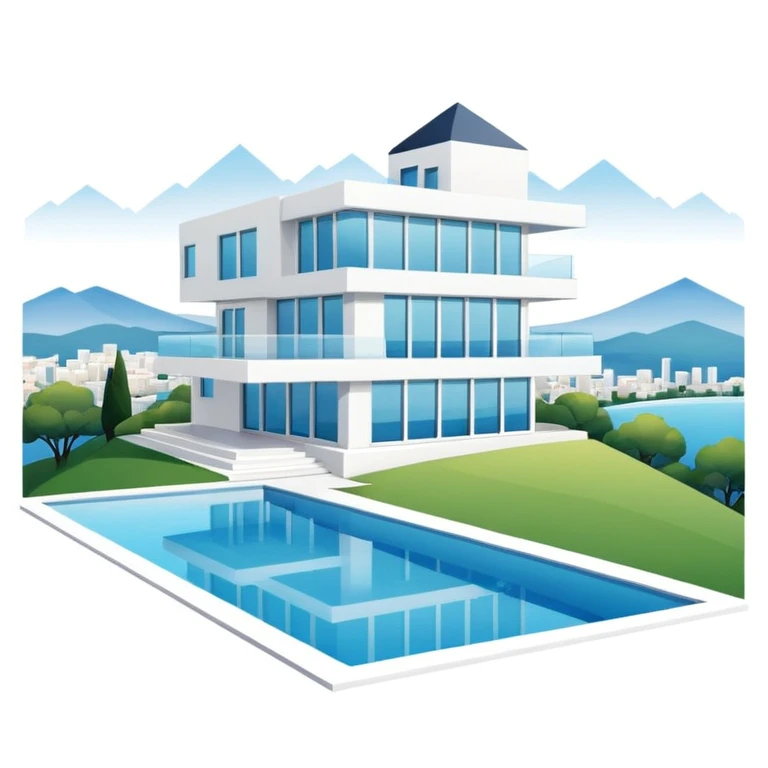 modern house on the hill, with a pool ON THE HILL WITH VIEW AT THE CITY emoji
