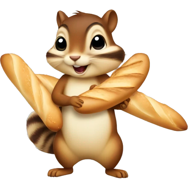 Chipmunk with baguette emoji