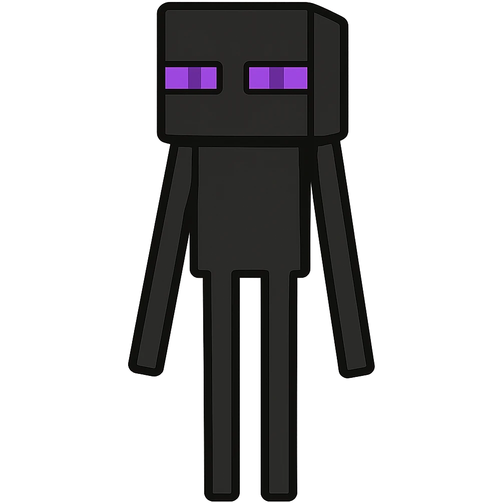 flat toon style Minecraft Enderman emoji