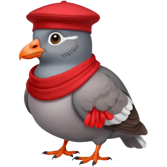 Stinky pigeon wearing a fez hat emoji