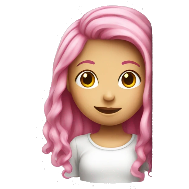 girl with pink hair hanging on a pole emoji