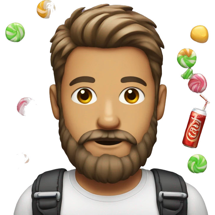 beard with candy and soda emoji