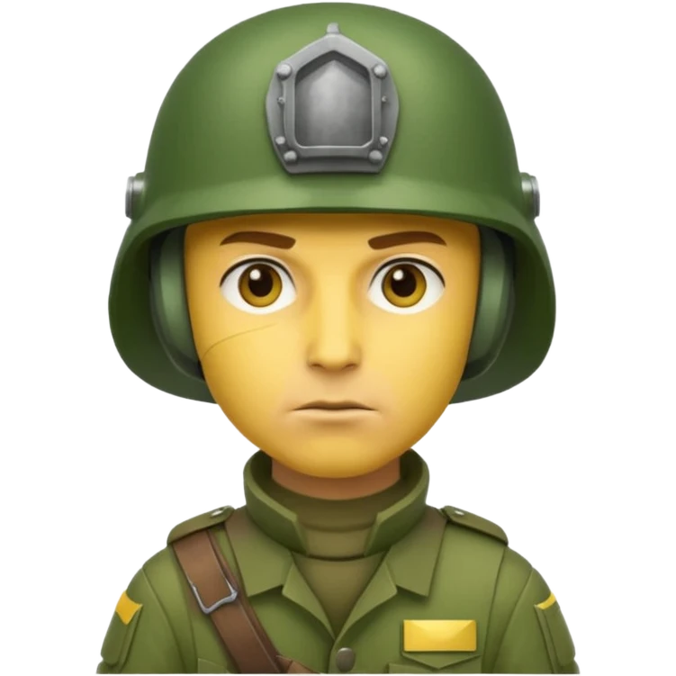 Soldier just face no body generic yellow skin with a BLANK  gunner helmet that IS GREEN AND has NO FUCKING ISIGNIA ON THE HELMET emoji