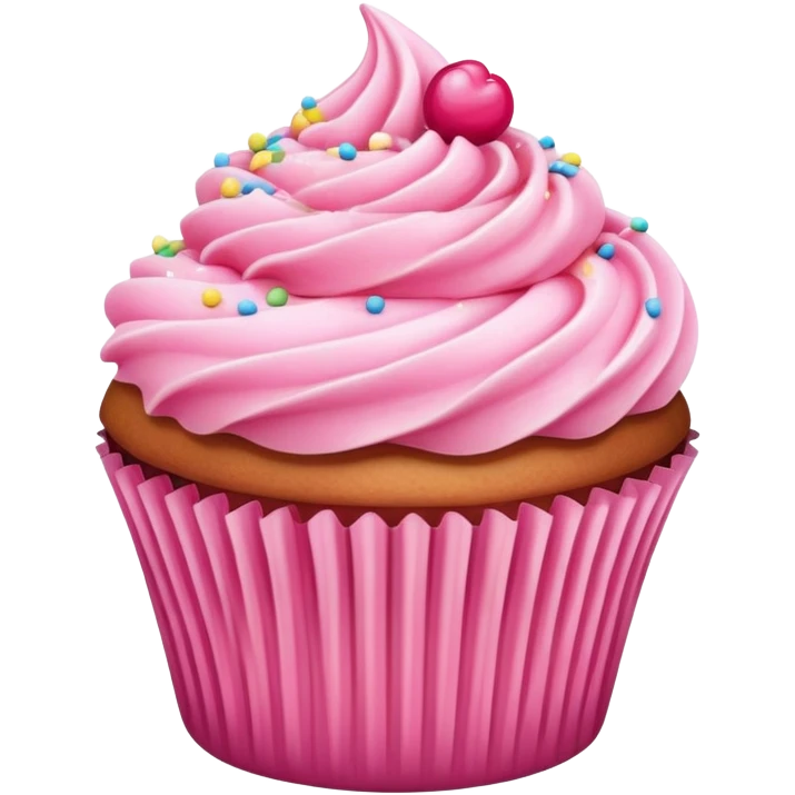 Cupcake with pink icing emoji