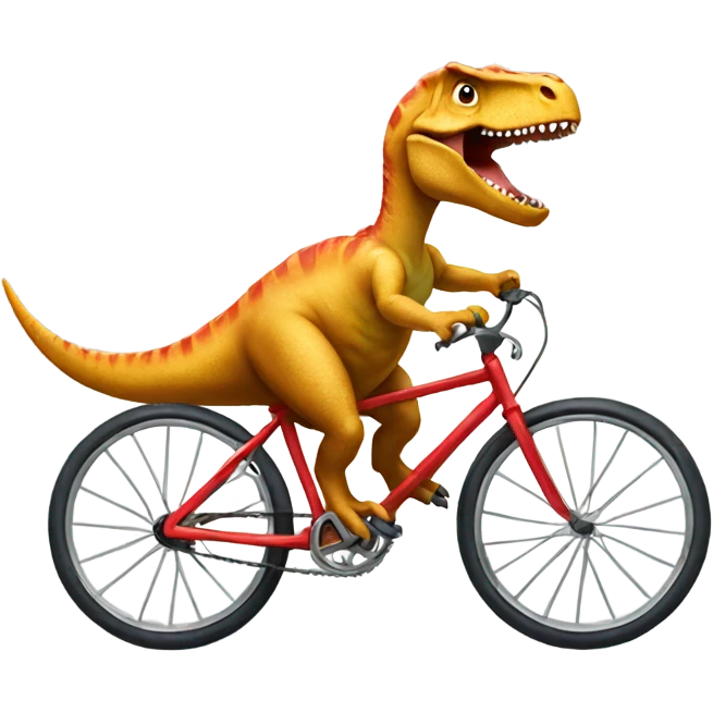 dinosaur riding a bicycle  emoji