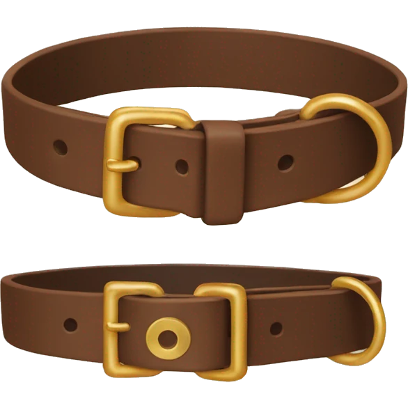 Brown dog collar with golden closure  emoji