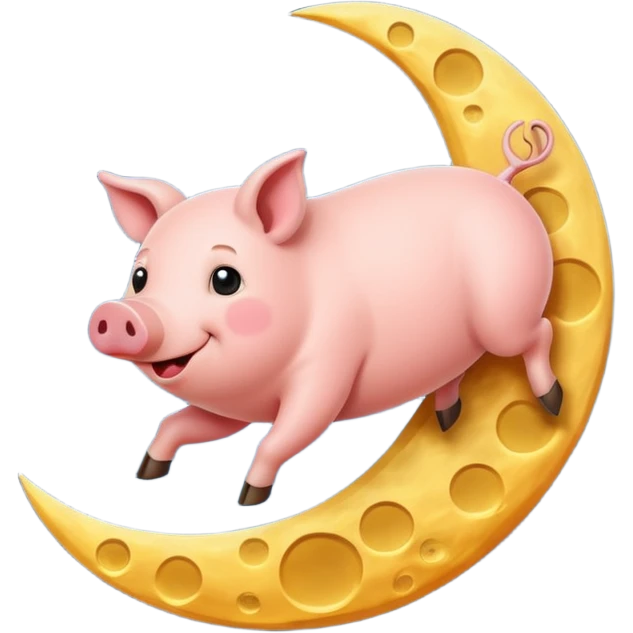 pig jumping over moon emoji