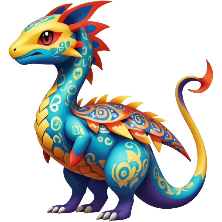 exotic fantasy-creature-Fakémon-Pokémon, full body, with random markings emoji