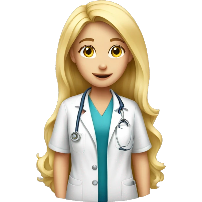 Blonde girl is a veterinarian emoji