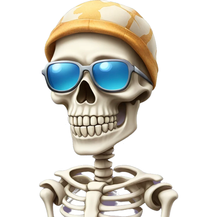 Cool skeleton with sunflasses emoji