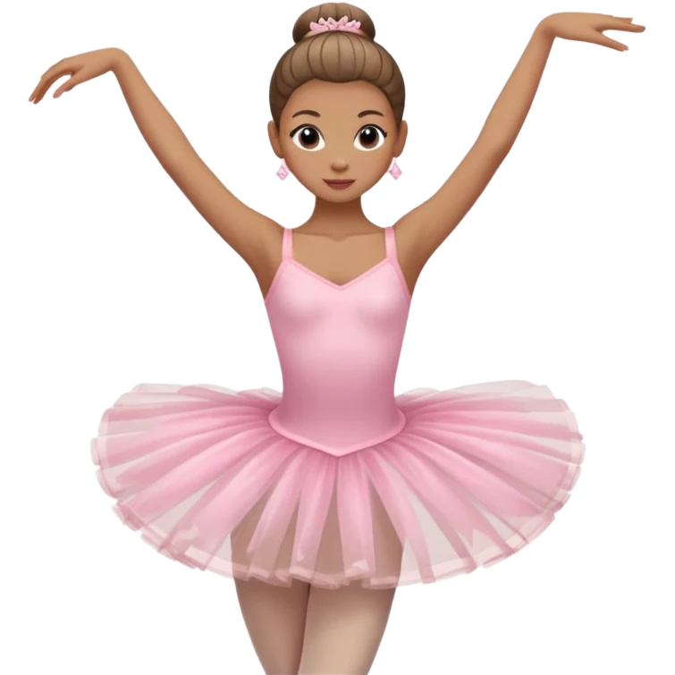 vorrei una ballerina sulle punte in pass e e possibilmente le emoji trasparente oppure anche colorata con il tutù rosa e lo chignon eccetera emoji