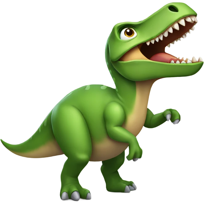 Dinosaur doing a crunch emoji