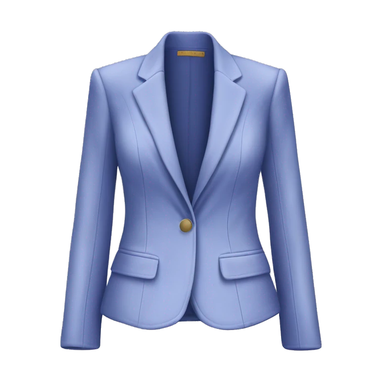 Realistic isolated feminine periwinkle velvet fashion open blazer. emoji