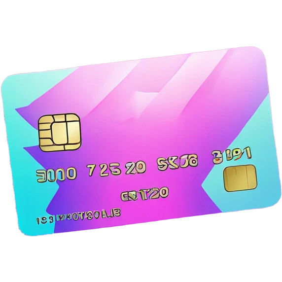 Vaporwave color themed credit card emoji, DO NOT INCLUDE NUMBERS OR TEXT emoji