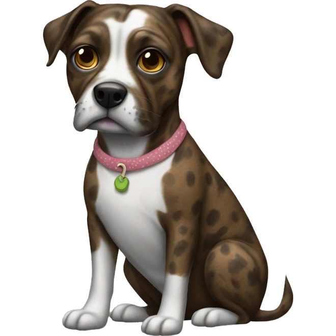 Brindle dog with Duck pajamas emoji