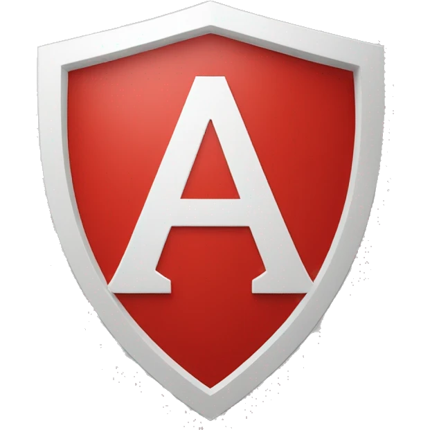 white letter a in a red hexagonal shield emoji