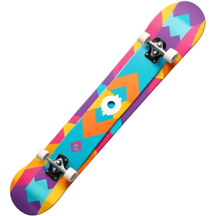 colorful patterned snowboard emoji