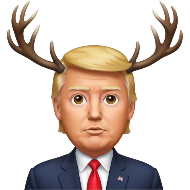 Trump with deer antlers emoji