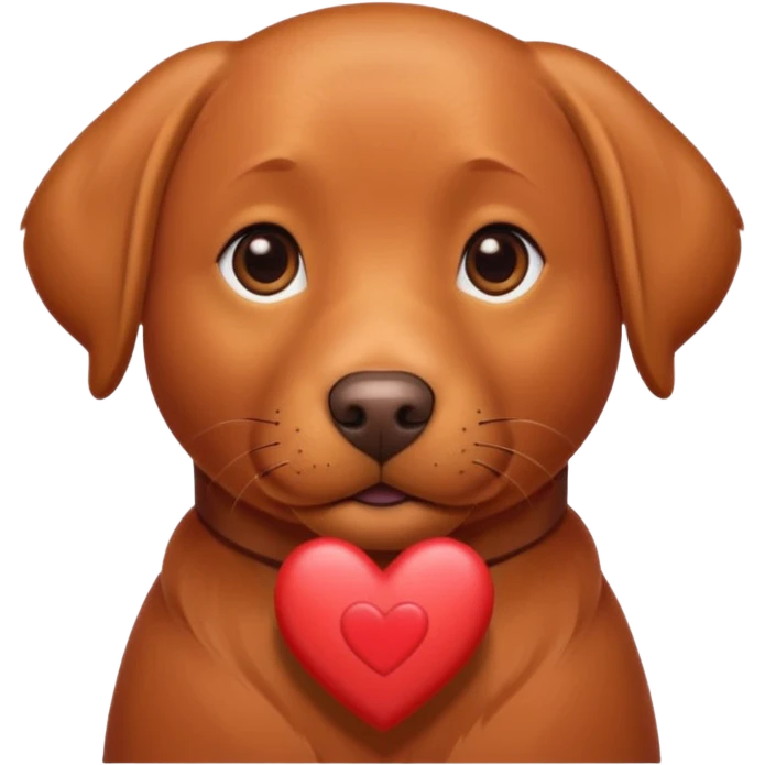 Red Labrador with a heart on it emoji