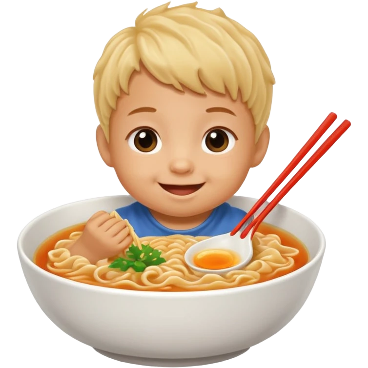 Baby eating ramen emoji